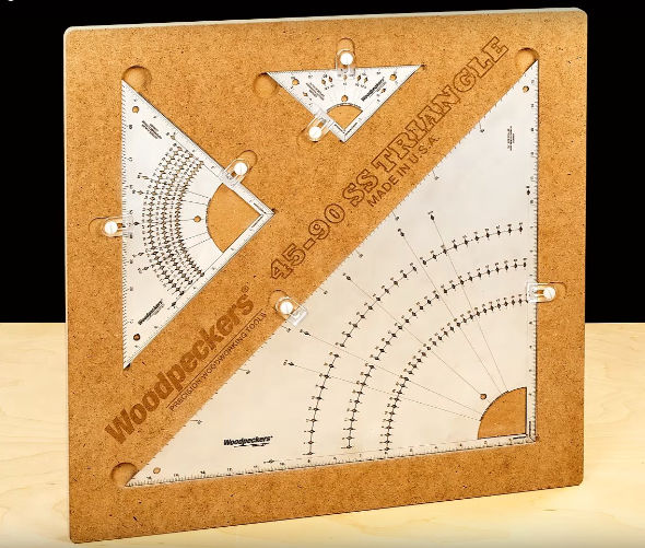 Woodpeckers One Time Tool 4590 Stainless Steel Triangles for Marking Angles