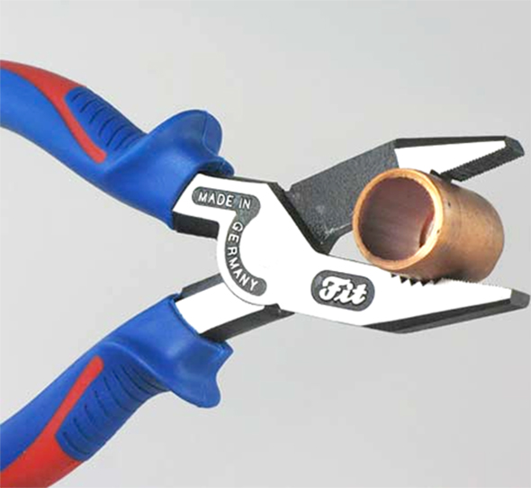 Fit Pliers with Shear Cutters, Combo Gripping Jaws, Made in Germany