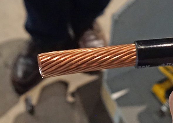 Wire stripped with Dewalt cable stripper