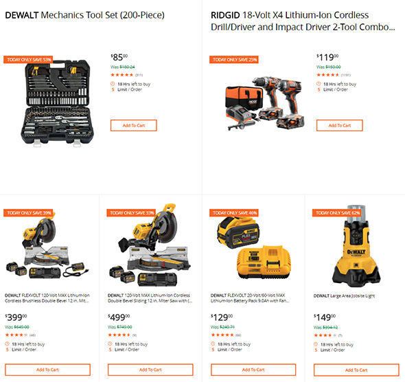 Dewalt Power Tool Deals of the Day (1/23/18)