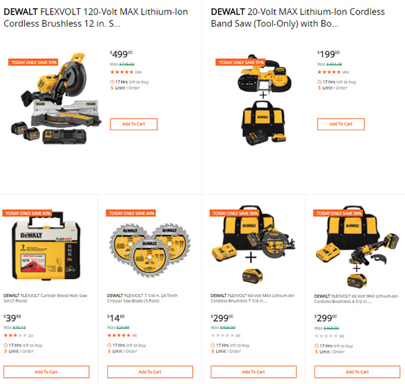 Dewalt Cordless Power Tool Deals of the Day (3/12/2018)