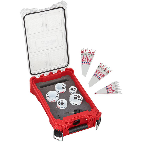Hot Deal Milwaukee Packout Organizer with Hole Saw and Sawzall Blade